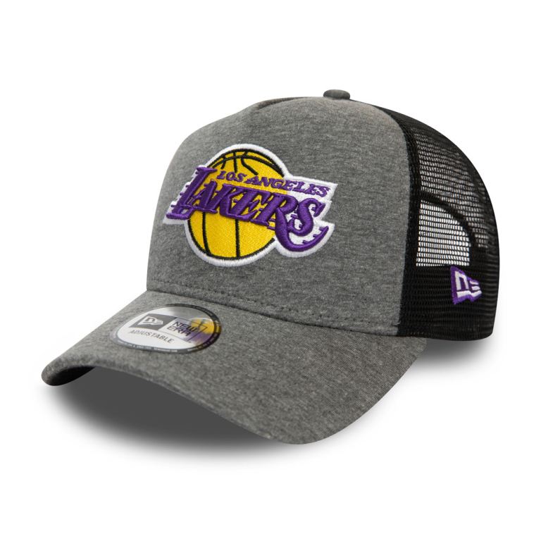 Gorras New Era Nba Grises - LA Lakers Jersey Essential A-Frame Trucker 19572GYHR